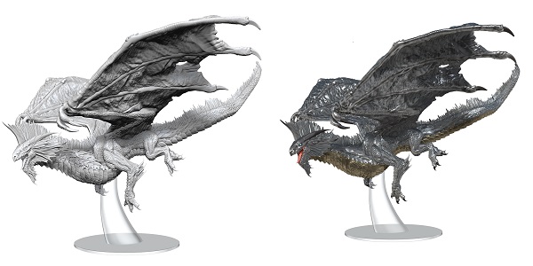 Dungeons   Dragons Nolzur   Marvelous Miniatures: Adult Silver Dragon  Wzk90566
