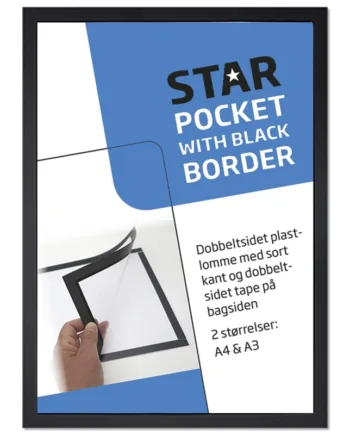 Akrylholder Med Sort Ramme  Magnetluk Og Tape