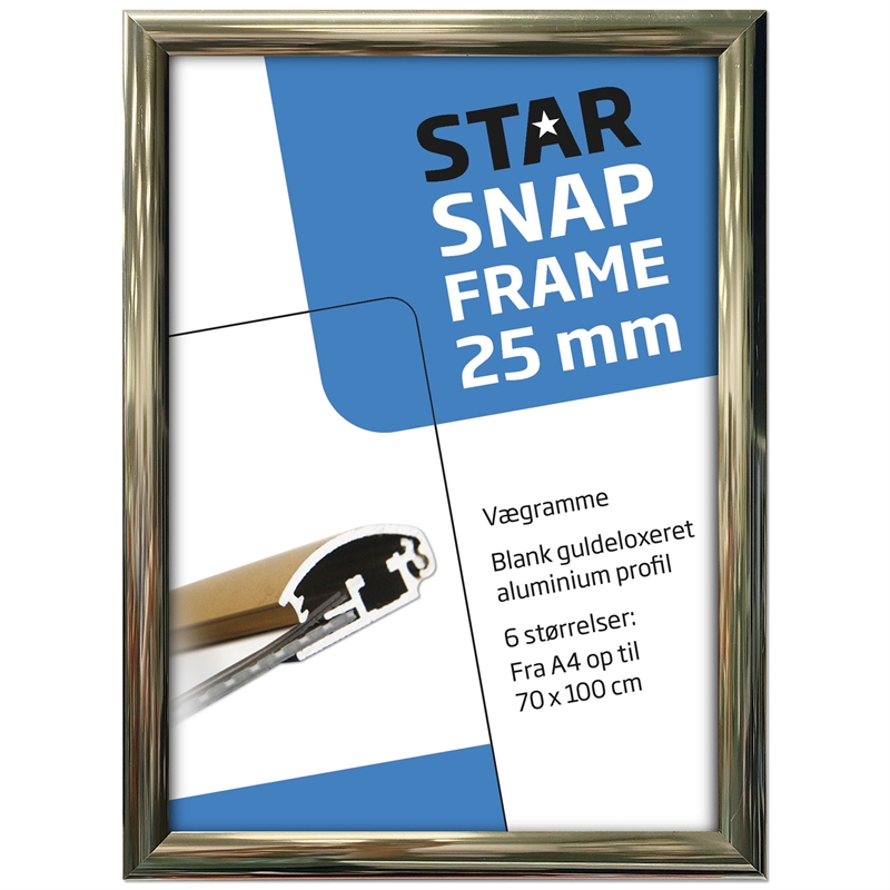 Alu Klapramme Blank Guld 25 Mm Profil