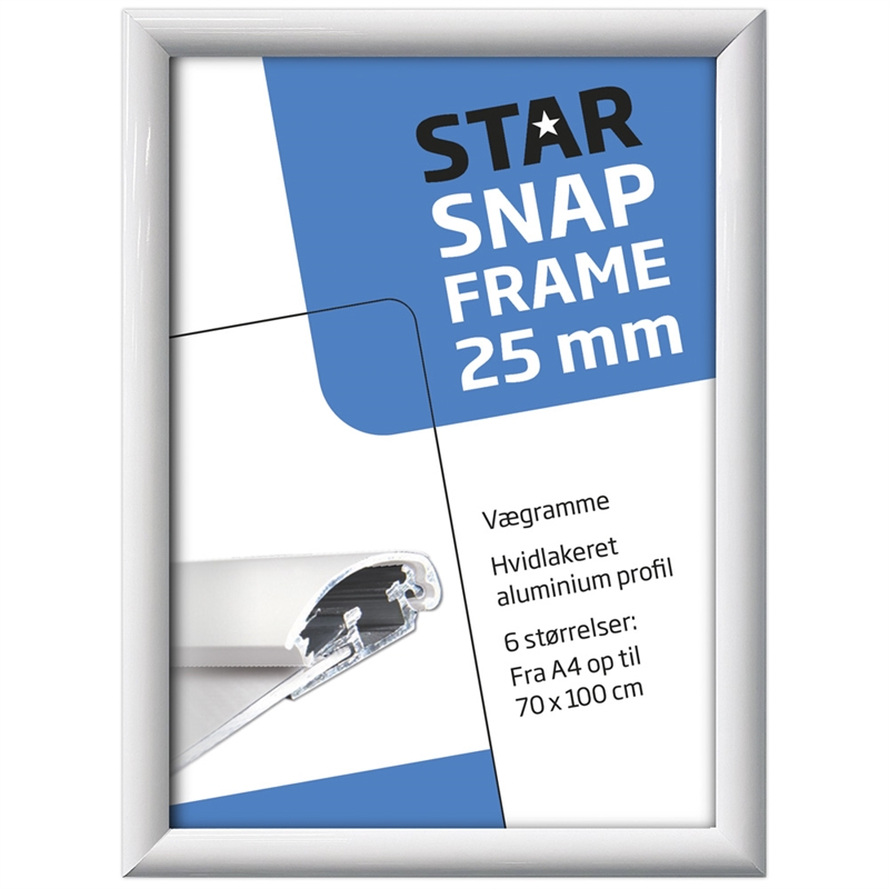 Alu Klapramme Hvid 25 Mm Profil