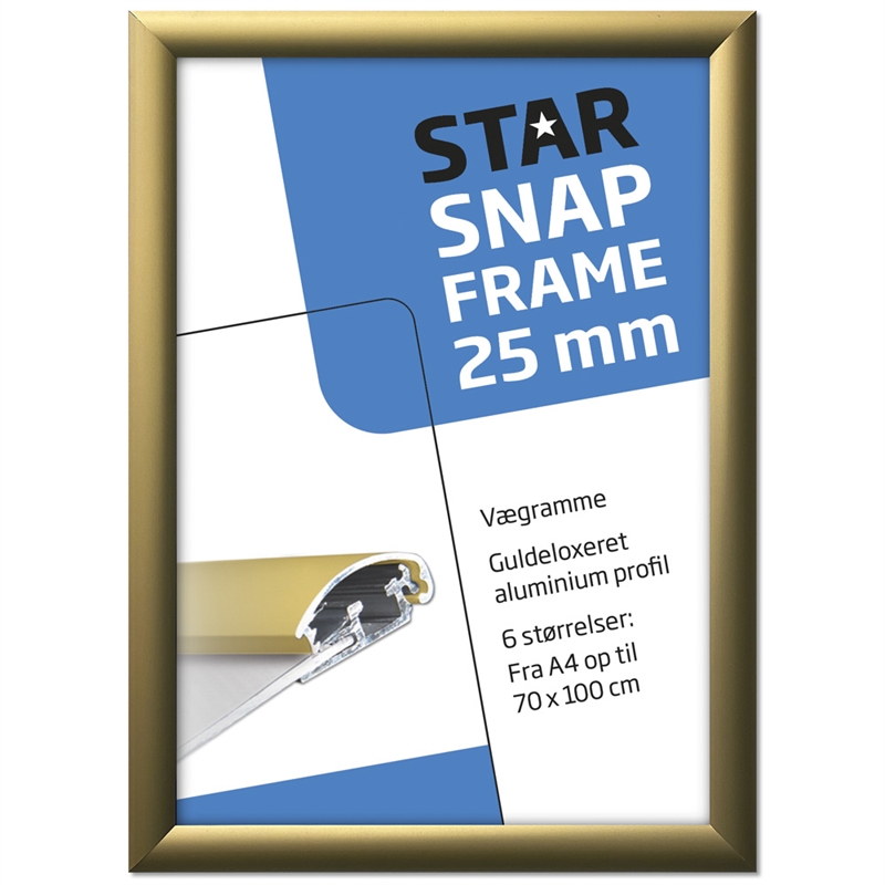 Alu Klapramme Mat Guld 25 Mm Profil