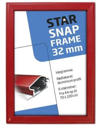Alu Klapramme  Rød  32 Mm Profil