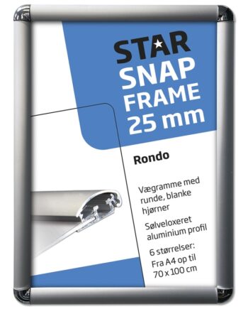 Alu Klapramme Rondo  Sølv  25 Mm Profil