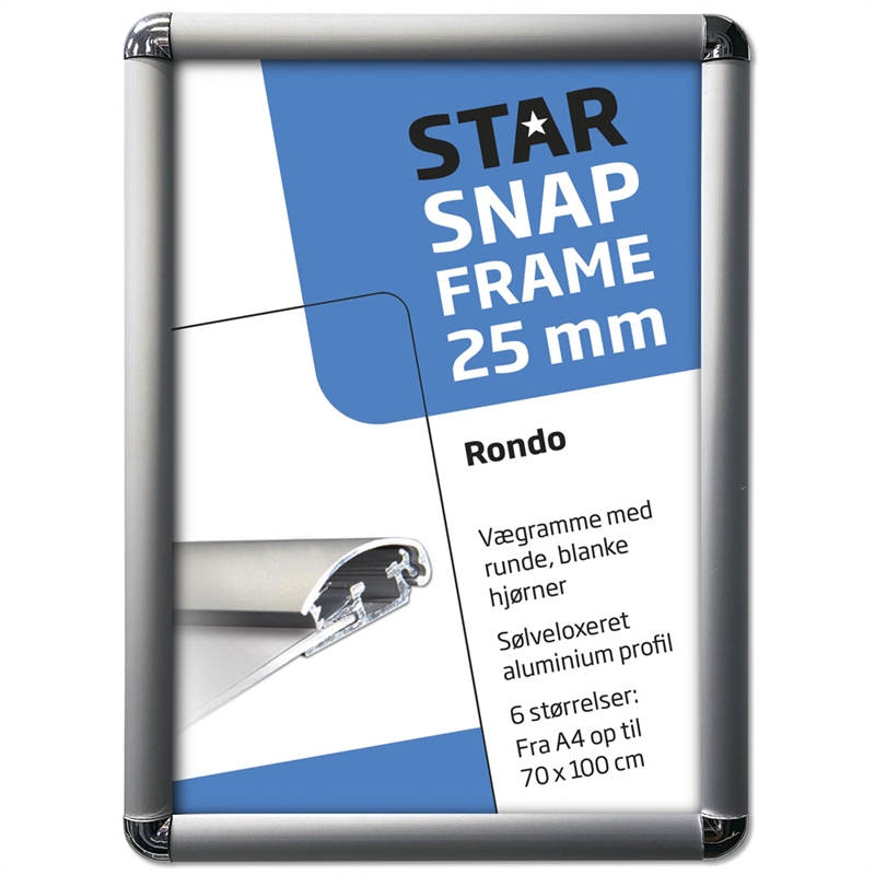 Alu Klapramme Rondo Sølv 25 Mm Profil