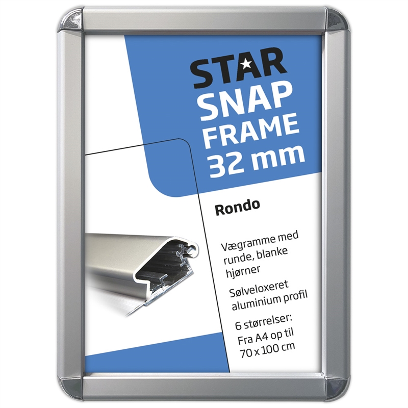 Alu Klapramme Rondo Sølv 32 Mm Profil