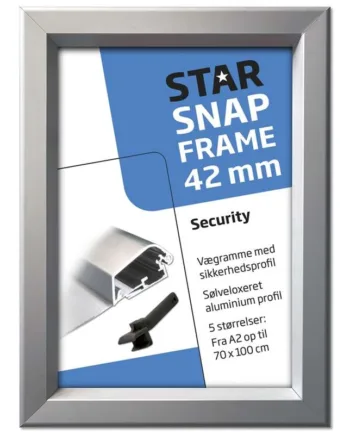 Alu Klapramme  Sølv  Med 42 Mm Sikkerhedsprofil