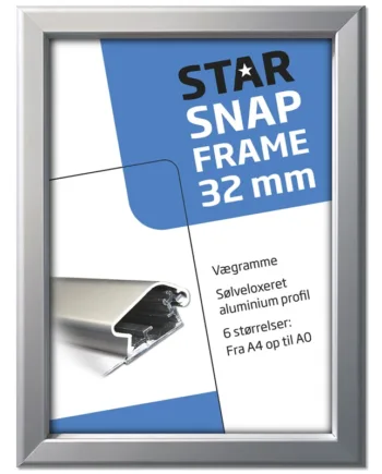 Alu Klapramme  Sølv  32 Mm Profil