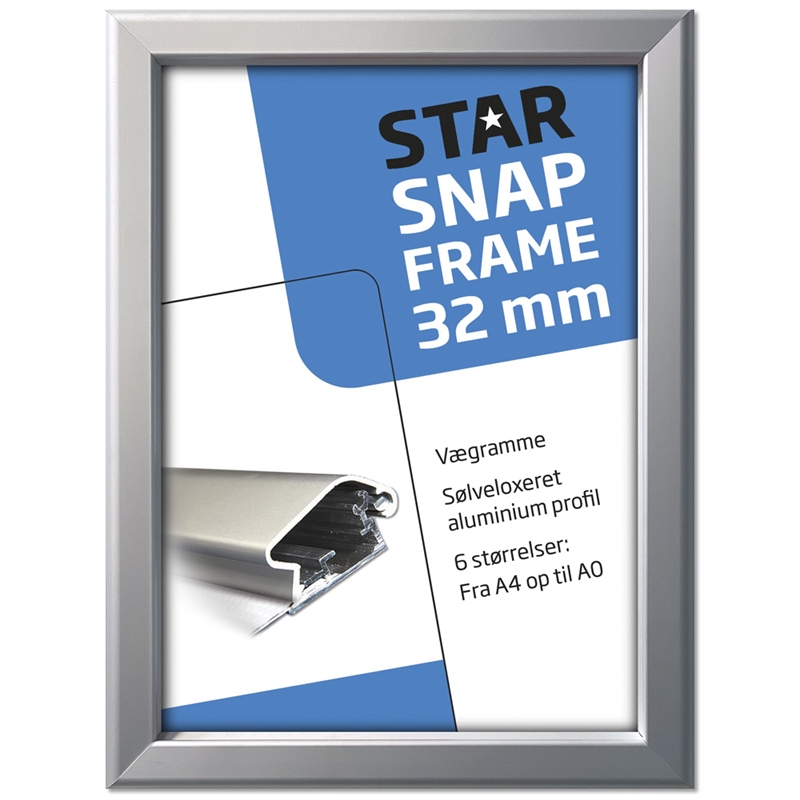 Alu Klapramme Sølv 32 Mm Profil