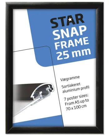 Alu Klapramme  Sort  25 Mm Profil