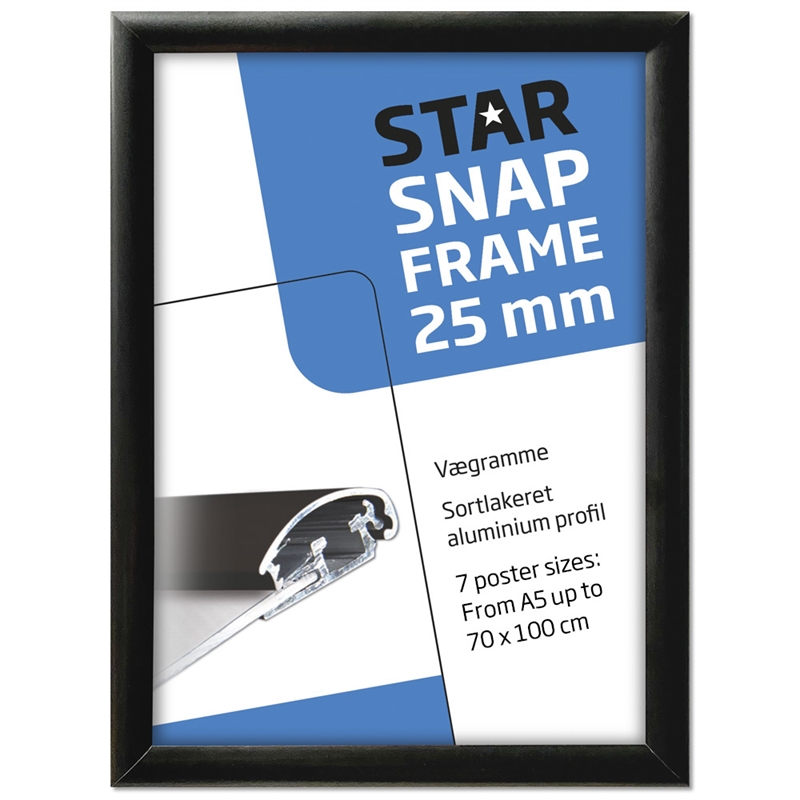 Alu Klapramme Sort 25 Mm Profil