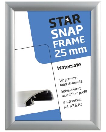 Alu Klapramme Watersafe  Sølv  25 Mm Profil