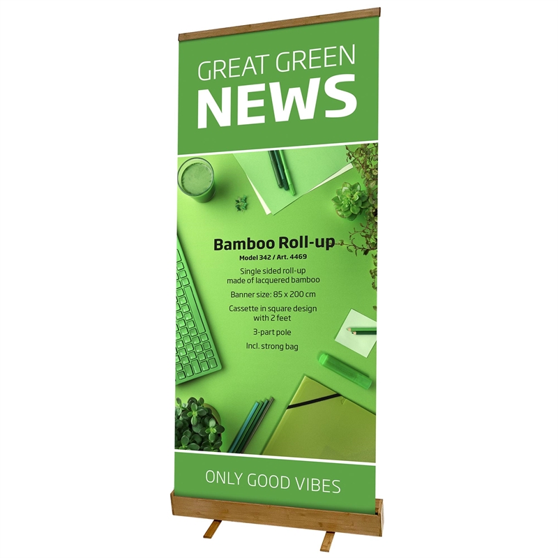 Bambus Roll-up Enkeltsidet 85 200 Cm Med Banner Og Print