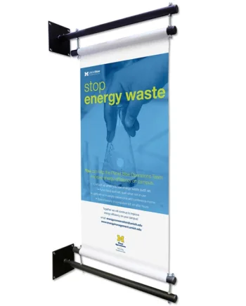 Bannerholder Til Vægmontage  Sort  50 Cm Bred