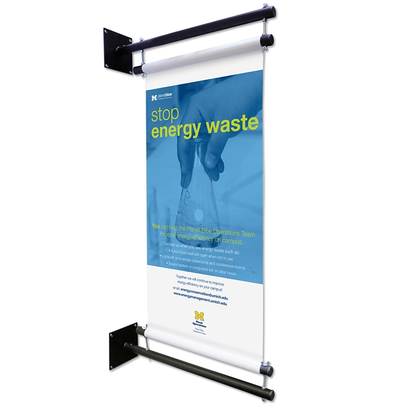 Bannerholder Til Vægmontage Sort 50 Cm Bred