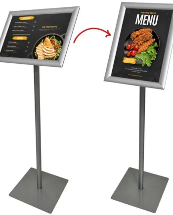 Basic Infostand  Alu Sølv  Med A4 Klapramme