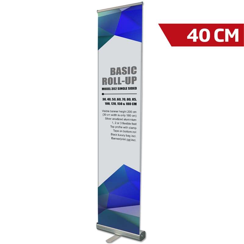 Basic Roll-up Kassette Enkeltsidet Alu Sølv 40 Cm