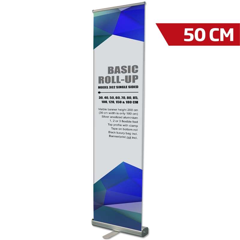 Basic Roll-up Kassette Enkeltsidet Alu Sølv 50 Cm