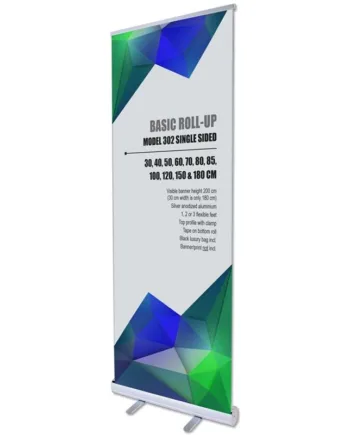 Basic Roll-up  Enkeltsidet  Alu Sølv  Inkl  Bannerprint