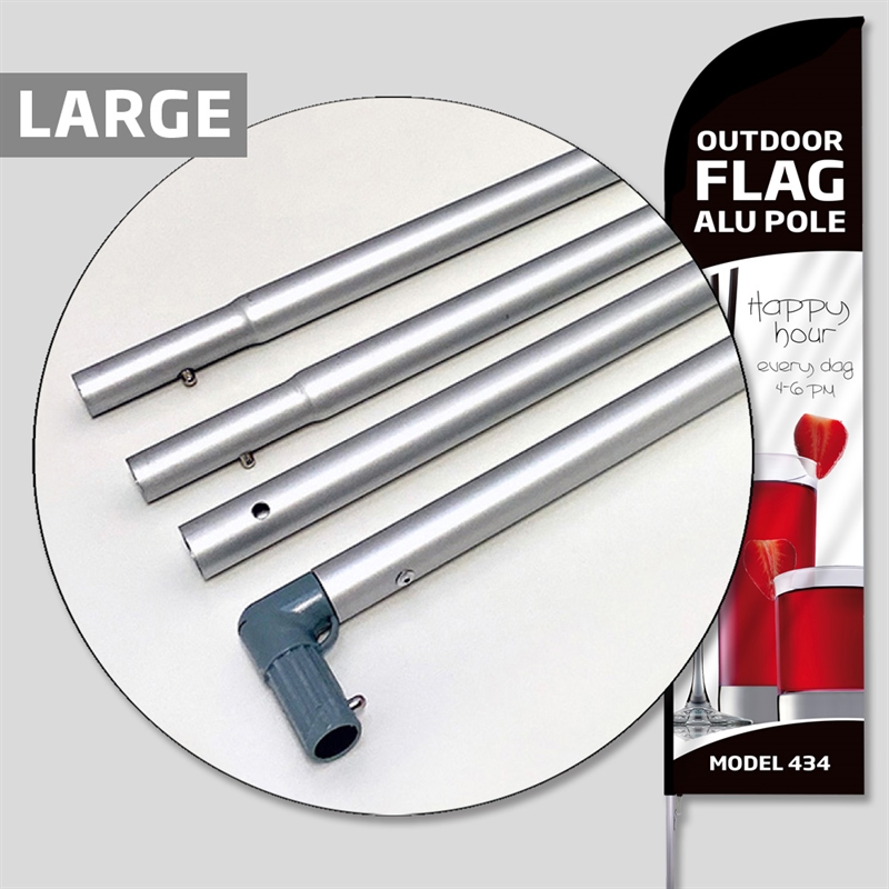 Beachflag Outdoor Bow Flag Alu Pole Large Uden Fod Og Flag