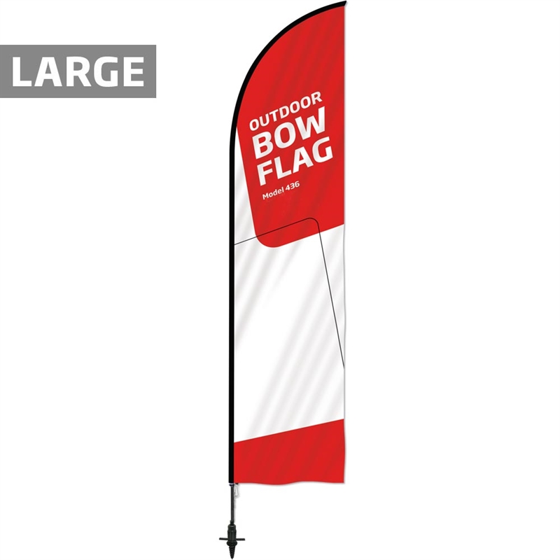 Beachflag Outdoor Bow Flag Sort Stang Large Inkl Flag Og Screw Flag Base