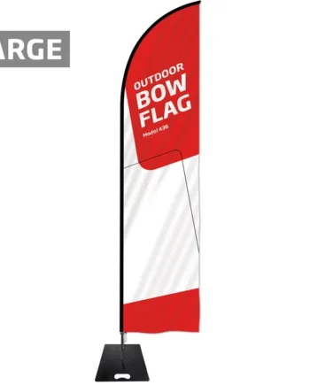 Beachflag  Outdoor Bow Flag  Sort Stang  Large  Inkl  Flag Og Tung  Sort Fod