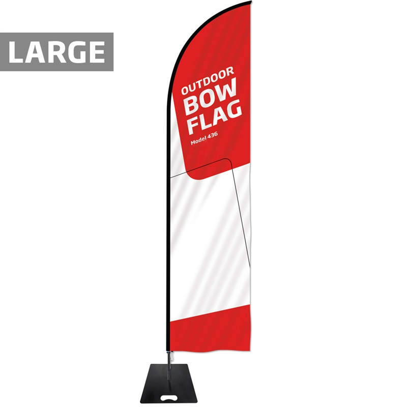 Beachflag Outdoor Bow Flag Sort Stang Large Inkl Flag Og Tung Sort Fod