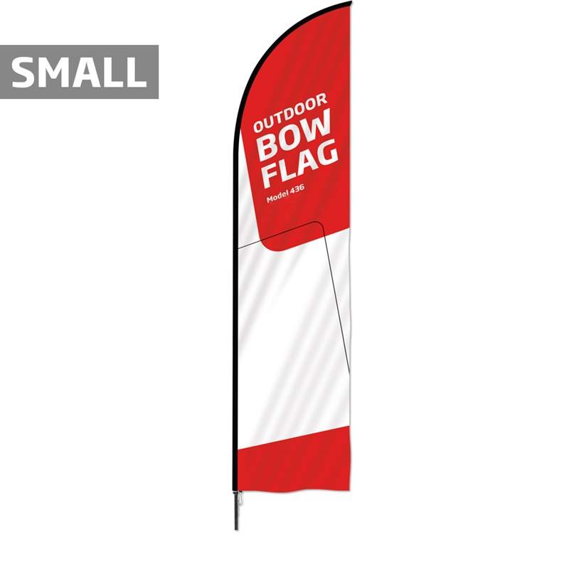 Beachflag Outdoor Bow Flag Sort Stang Small Inkl Flag