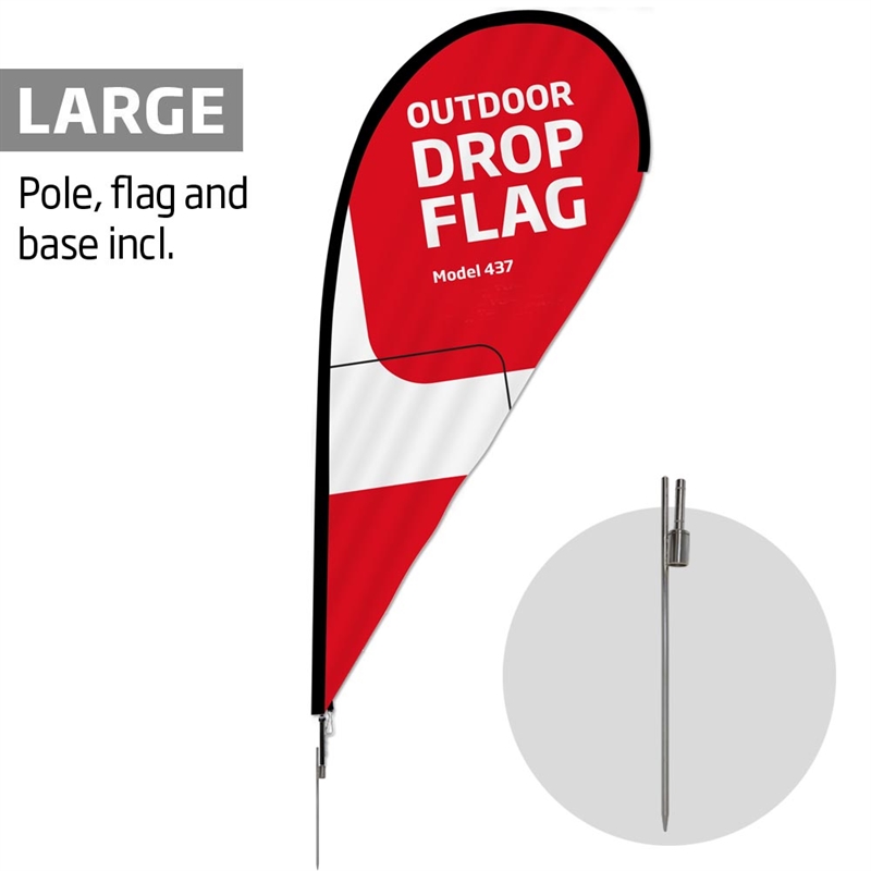 Beachflag Outdoor Drop Flag Large Inkl Flag Og Spike Flag Base