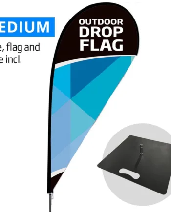 Beachflag  Outdoor Drop Flag  Medium  Inkl  Flag Og Black Flag Base