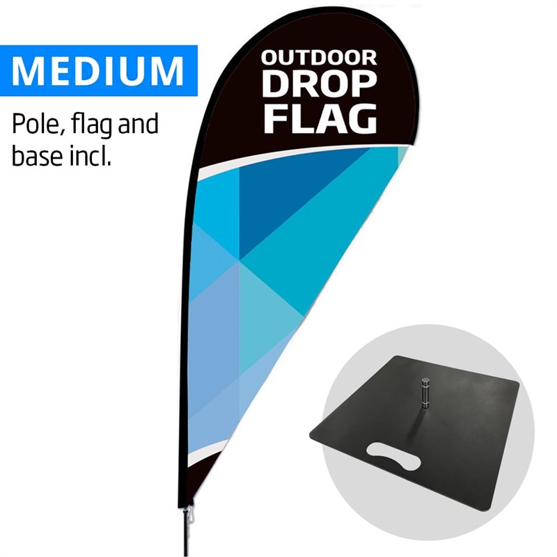 Beachflag Outdoor Drop Flag Medium Inkl Flag Og Black Flag Base