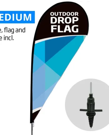 Beachflag  Outdoor Drop Flag  Medium  Inkl  Flag Og Screw Flag Base