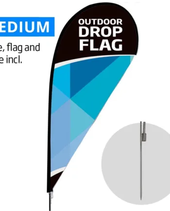 Beachflag  Outdoor Drop Flag  Medium Inkl  Flag Og Spike Flag Base