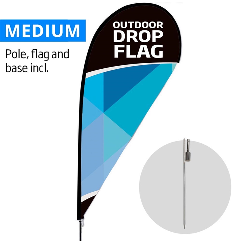Beachflag Outdoor Drop Flag Medium Inkl Flag Og Spike Flag Base