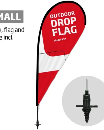 Beachflag  Outdoor Drop Flag  Small  Inkl  Flag Og Skruespyd