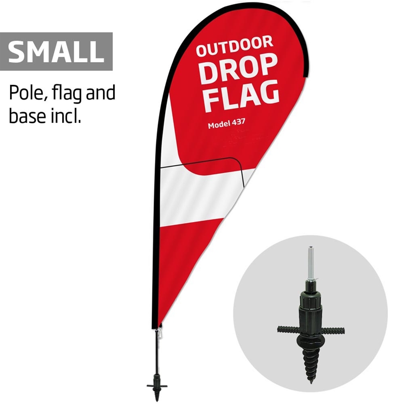 Beachflag Outdoor Drop Flag Small Inkl Flag Og Skruespyd