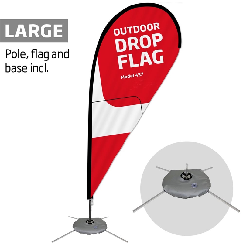 Beachflag Outdoor Drop Flag Sort Stang Large Inkl Flag Og Cross Flag Base