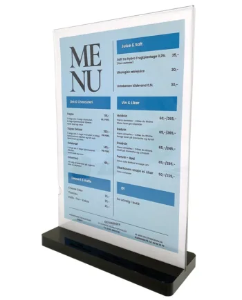 Black Bottom Menuholder  A4
