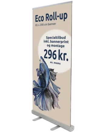 Classic Roll-up Enkeltsidet 85x200 Cm Sølv Med Banner Og Print