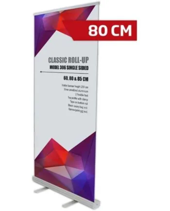 Classic Roll-up Enkeltsidet 80x200 Cm Sølv Med Banner Og Print