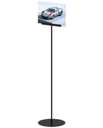 Design Stand  Gulv Skilt Med Akrylholder Horisontal A4  Sort