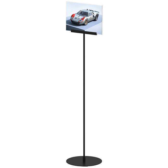 Design Stand Gulv Skilt Med Akrylholder Horisontal A4 Sort