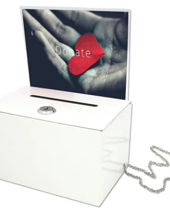 Donation Box  Hvid  Med Kæde