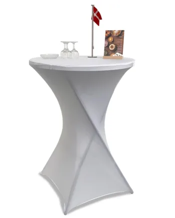 Elastisk  Hvid Dug Til Folding Table Eventbord    80 Cm