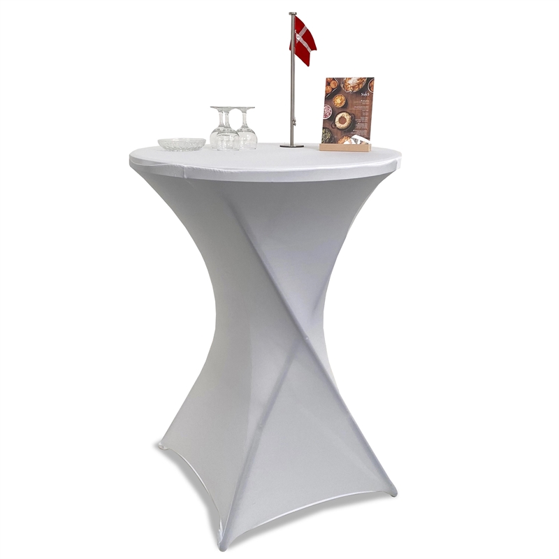 Elastisk Hvid Dug Til Folding Table Eventbord 80 Cm