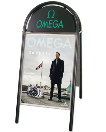 Expo Gotik Gadeskilt Med Logoplade  Sort  70   100 Cm