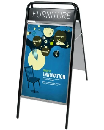 Expo Sign Gadeskilt Med Logoplade  Sort  70   100 Cm