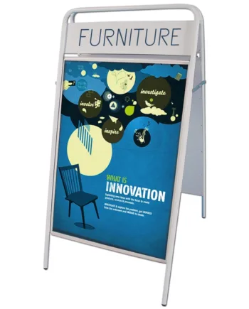 Expo Sign Gadeskilt Med Logoplade  50   70 Cm  Hvid