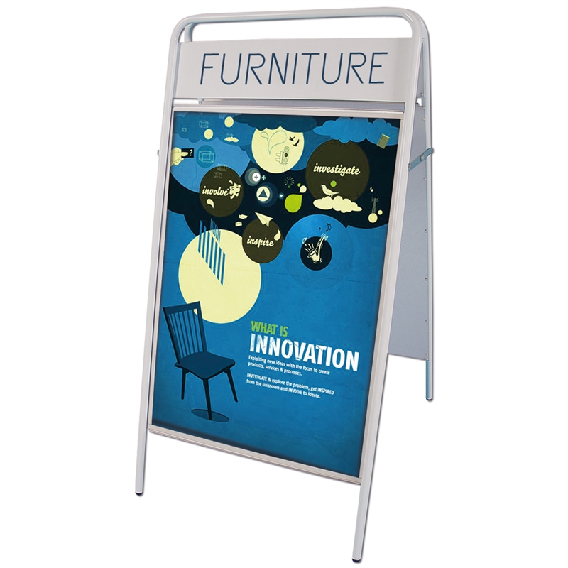 Expo Sign Gadeskilt Med Logoplade 50 70 Cm Hvid
