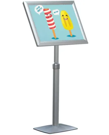 Flex Infostander  Justerbar  Sølv  Med A2 Klapramme