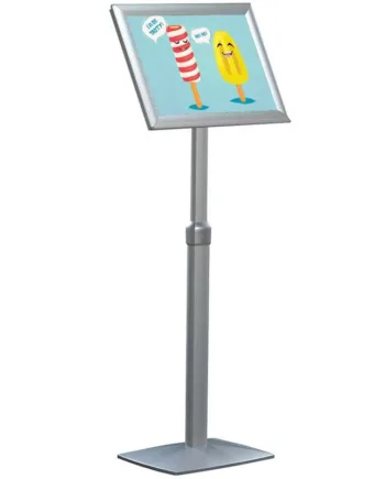 Flex Infostander  Justerbar  Sølv  Med A3 Klapramme